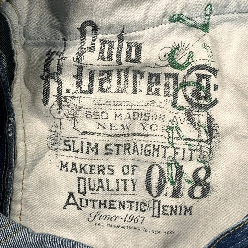 Polo Ralph Lauren Slim Straight Fit Jeans Men's 38x30 (Hemmed Fits 40x28)